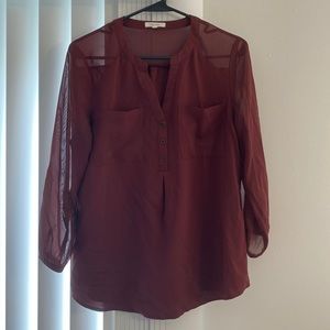 Maurice’s Burgundy Blouse. Size Medium. New/never worn